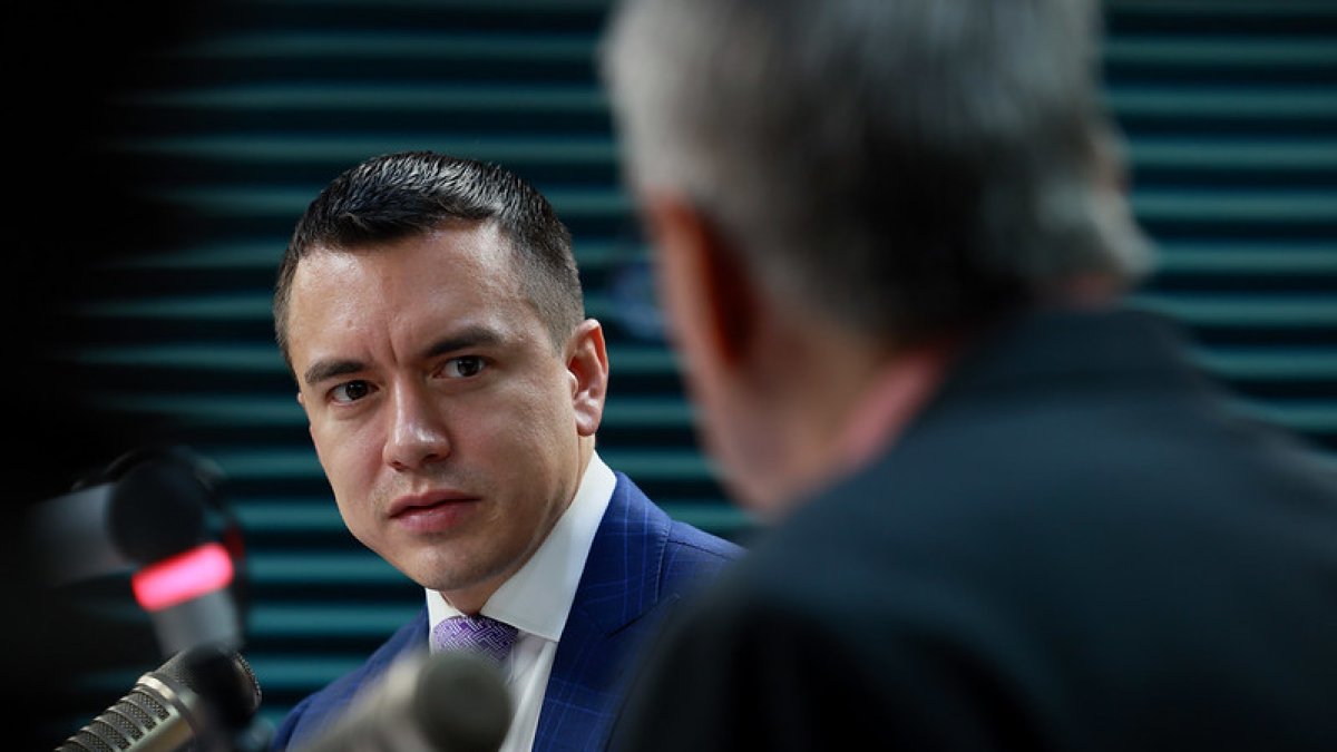 El presidente Daniel Noboa, en enlace radial, este 23 de diciembre.