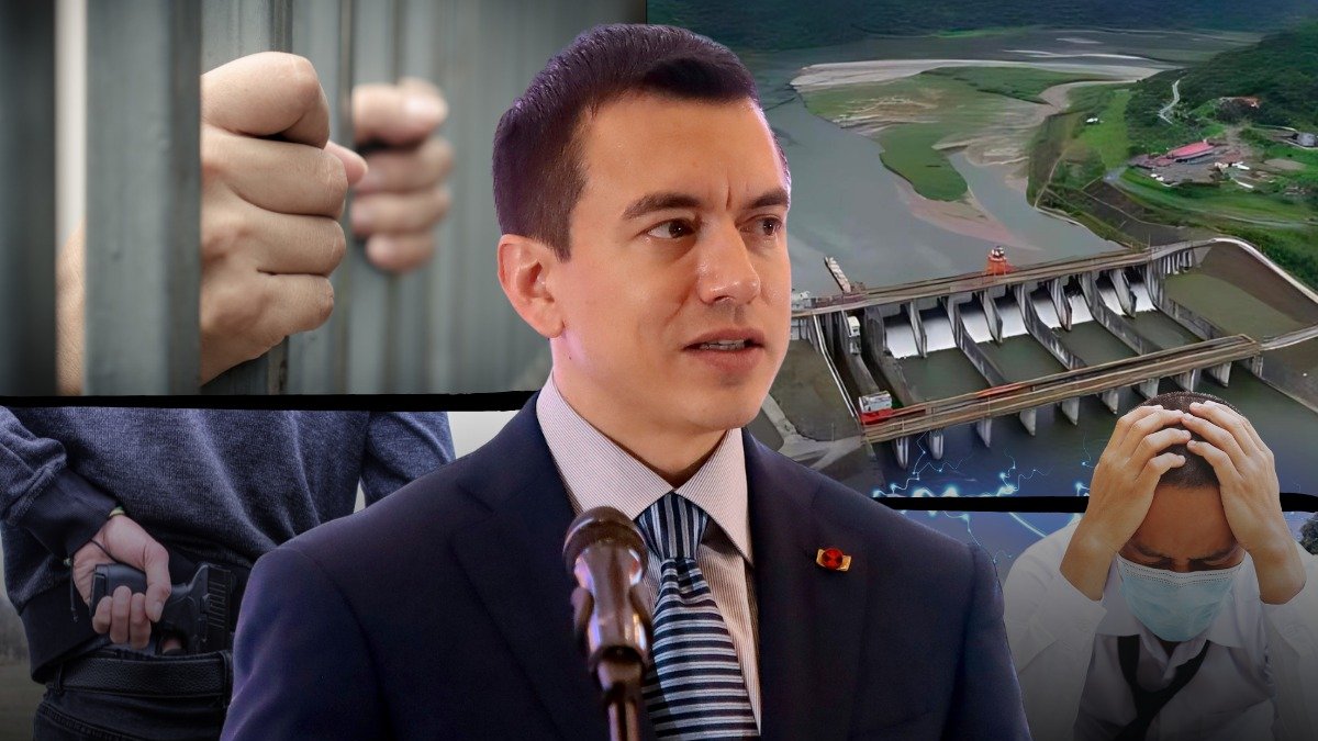 Daniel Noboa inició el 2024 con varias crisis simultáneas que dificultaron su gestión.