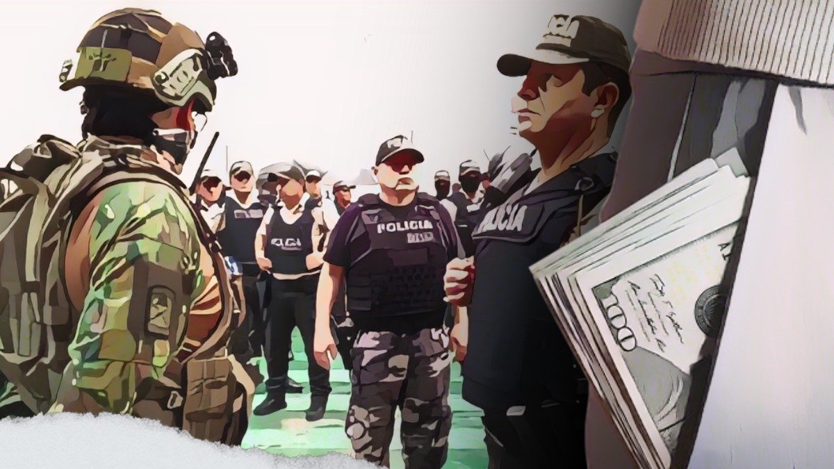 Fotomontaje para graficar este tema relacionado con el presupuesto de seguridad.