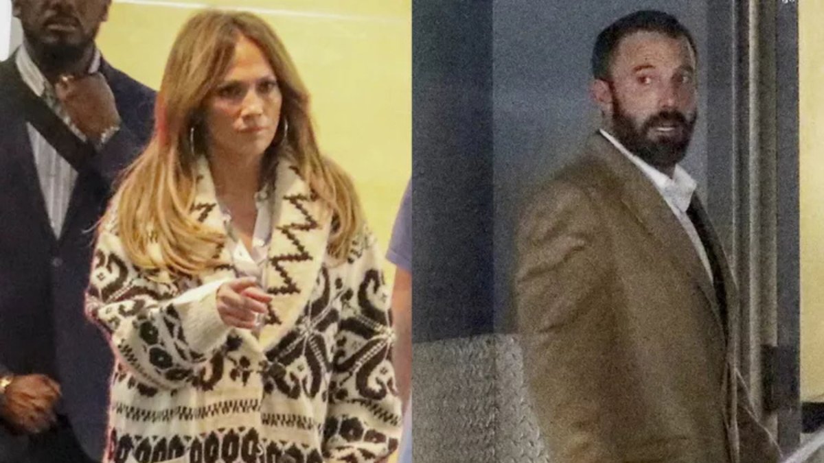Jlo y Ben Affleck llegando a su cena.