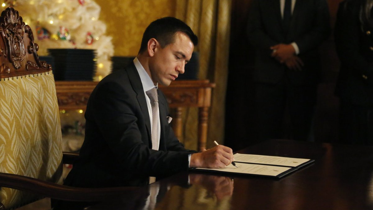 El presidente Daniel Noboa en una foto de archivo.