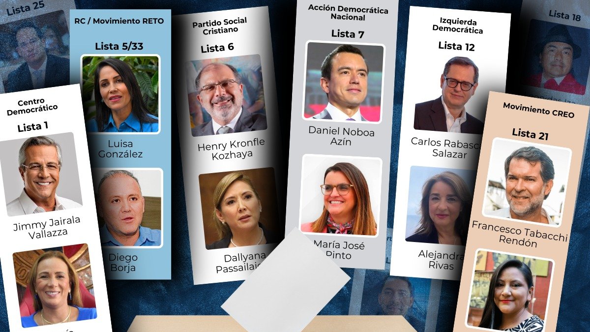 Ecuador deberá elegir a su nuevo presidente y vicepresidente entre 16 opciones.