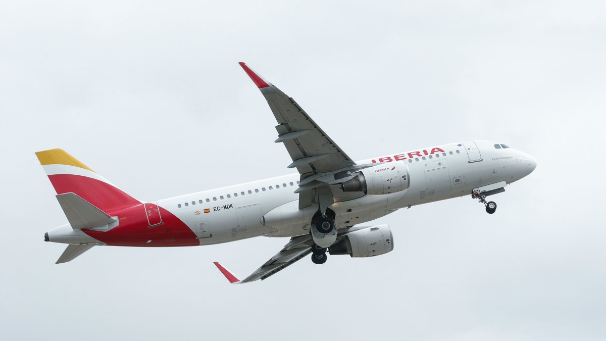 Nave. Uno de los aviones de la aerolínea Iberia.