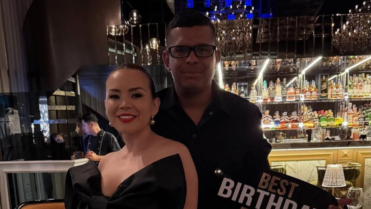 Silvana con su esposo.