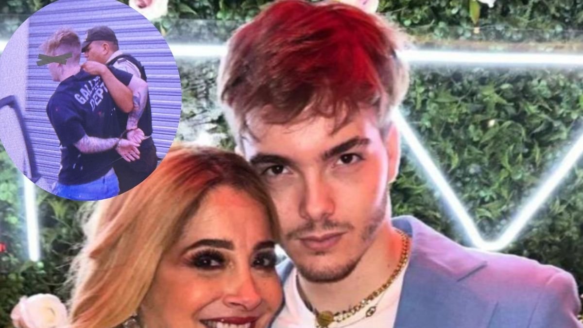 Marián Sabaté junto a su hijo.