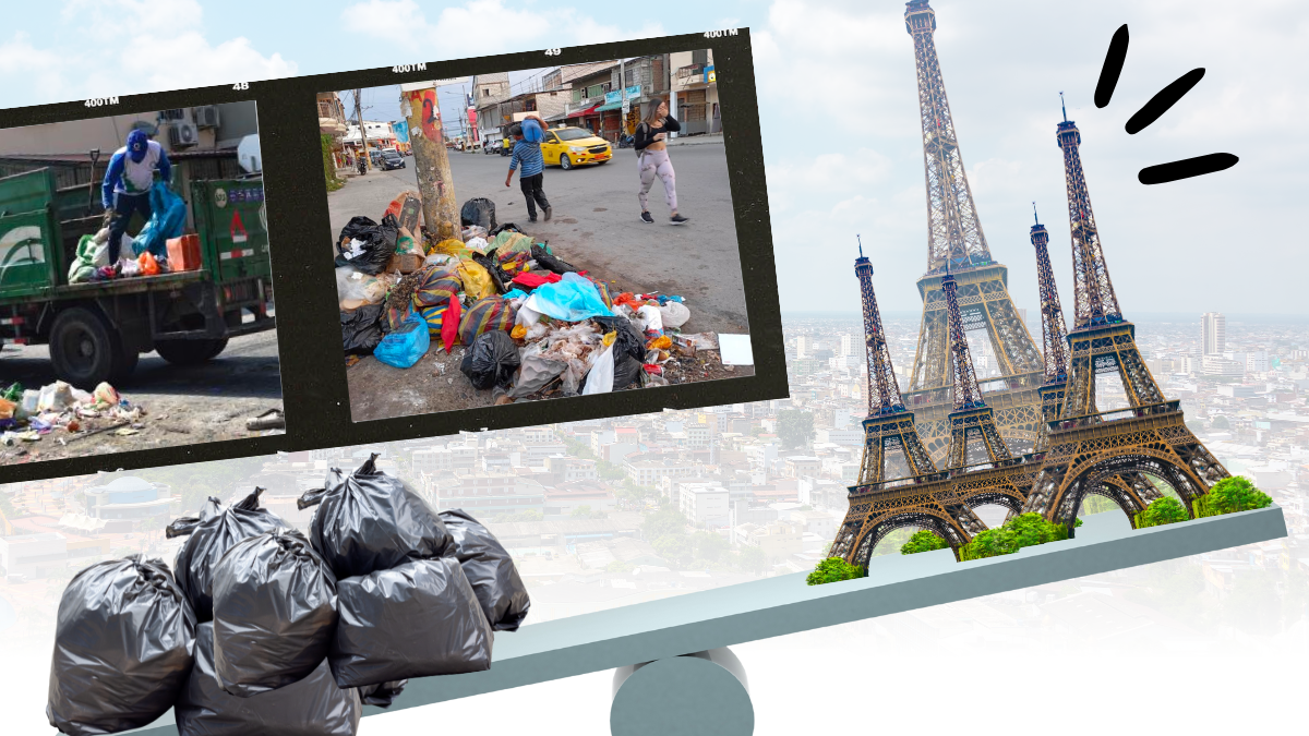 Ilustración. Lo recolectado en basura de un año en Guayaquil equivale a 178 torres Eiffel.