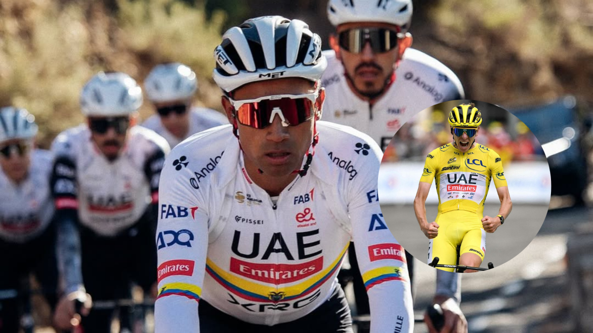 Jhonatan Narváez (i) se viene entrenando con el UAE desde noviembre del 2024.