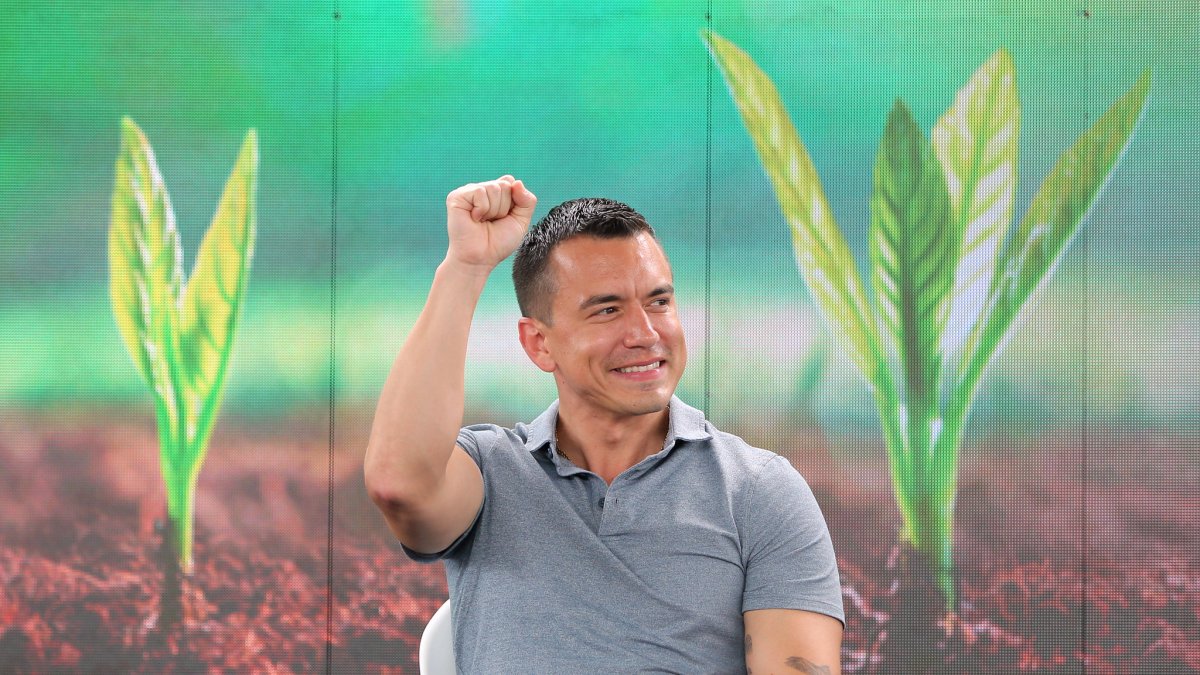 El presidente Daniel Noboa en un acto oficial.