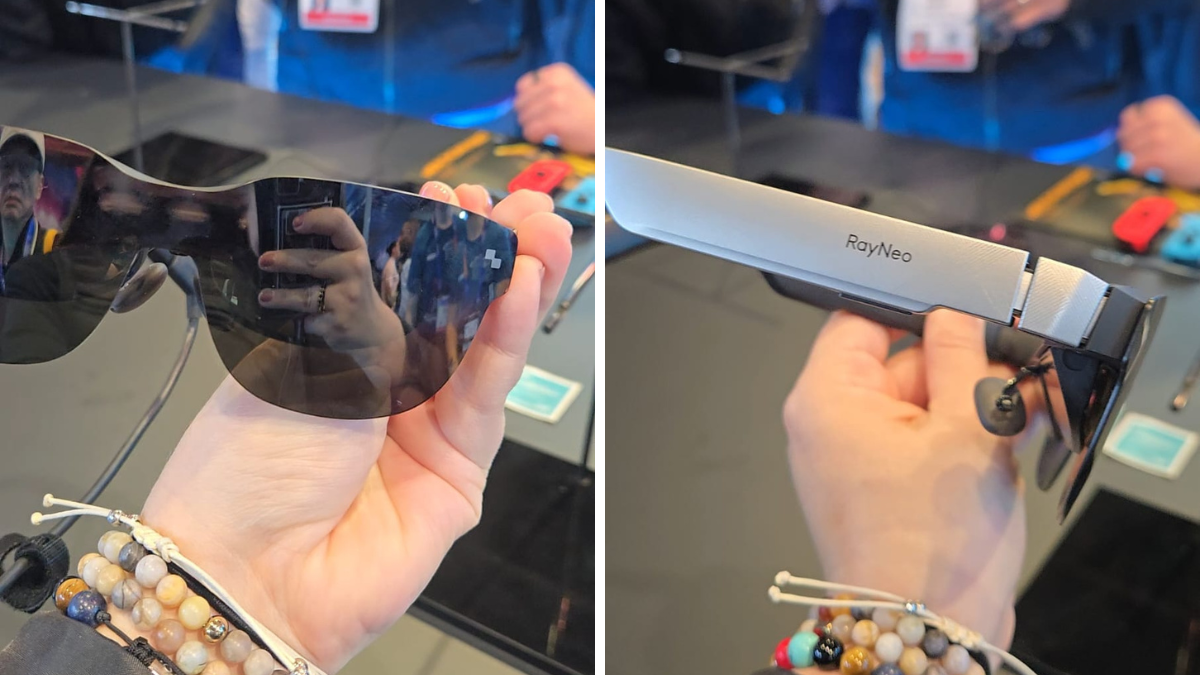 RayNeo utiliza proyectores microLED y guías de ondas para producir una pantalla de realidad aumentada a todo color.