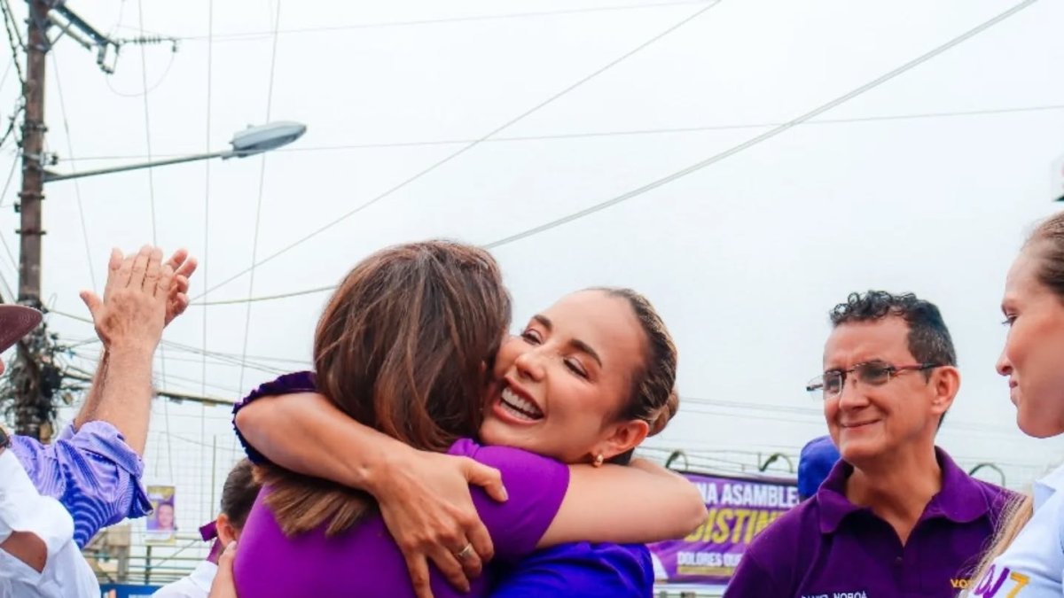 Asambleísta Yadira Bayas, en una actividad de campaña, días atrás.
