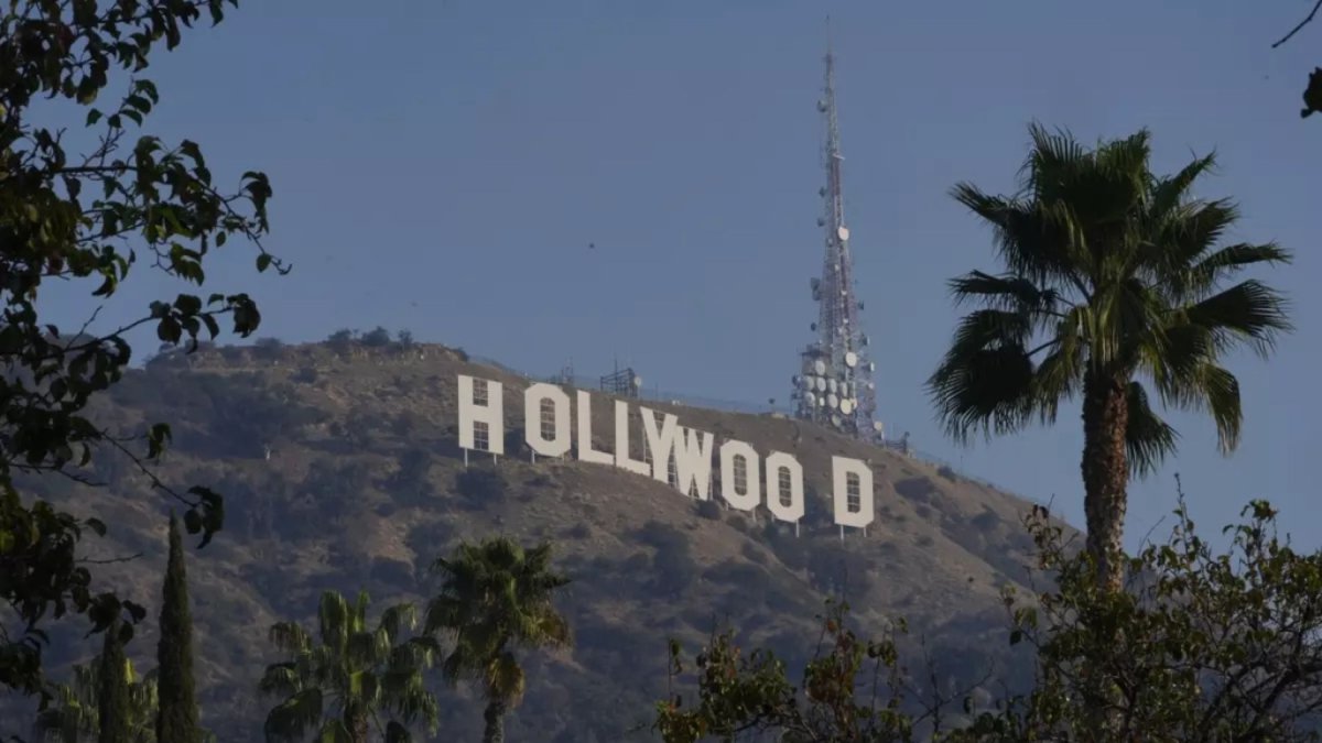 El letrero de Hollywood antes de los incendios forestales