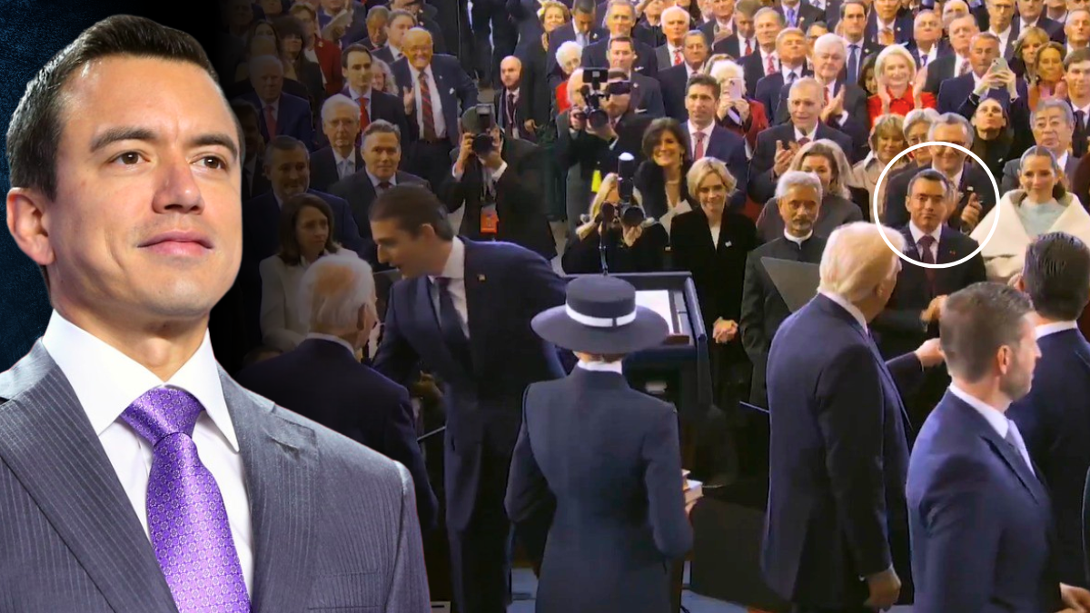 El presidente Daniel Noboa estuvo en primera fila de la ceremonia de posesión.