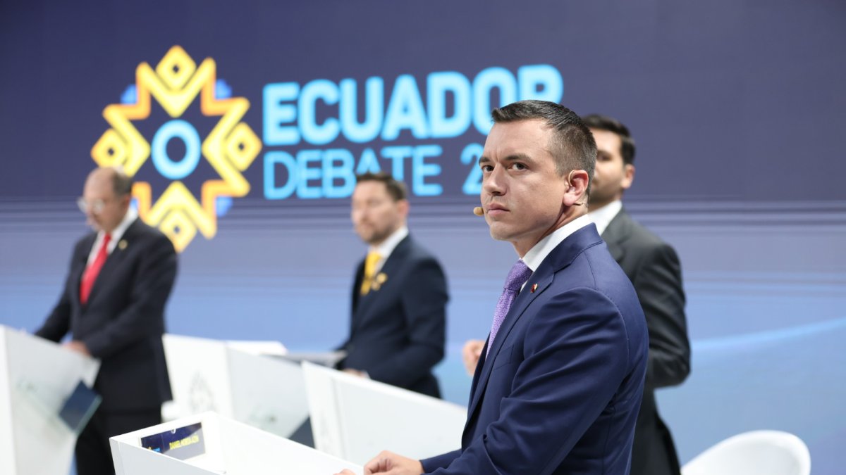 Daniel Noboa en el debate presidencial del 19 de enero de 2025