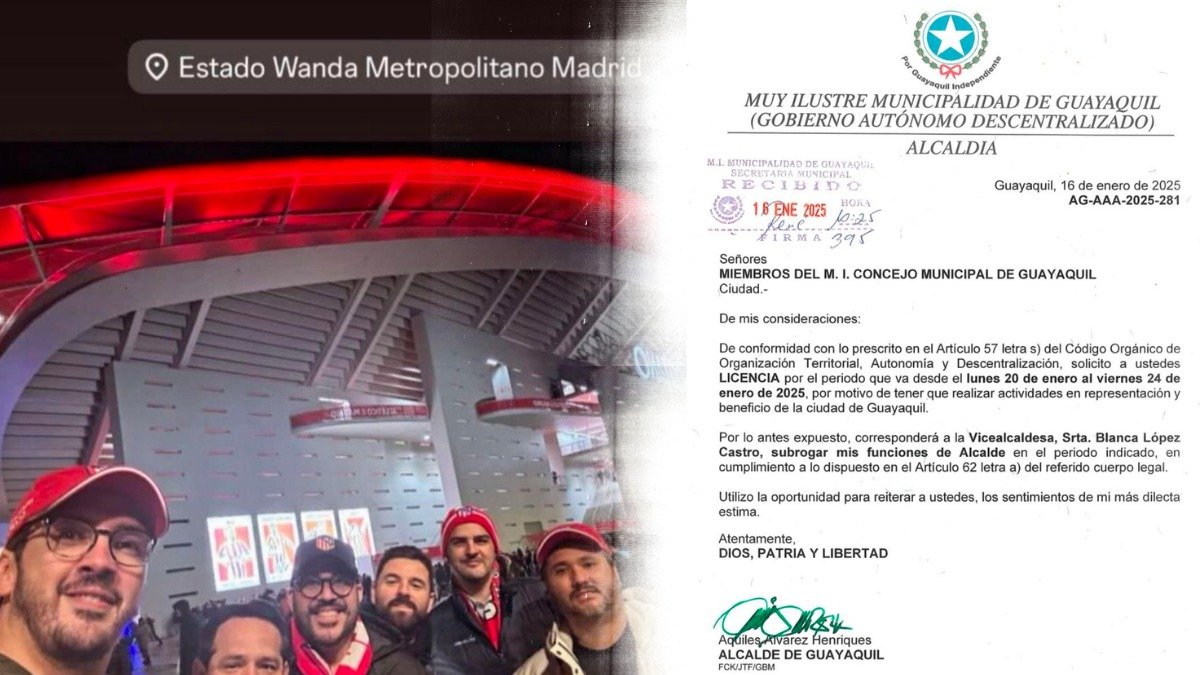 Foto de Aquiles Álvarez en el estadio Metropolitano, de Madrid, se difundió en redes sociales.