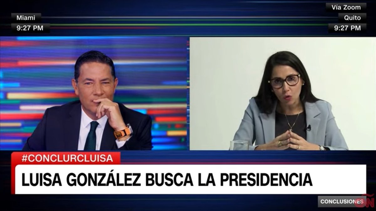 La candidata presidencial de Ecuador por el movimiento Revolución Ciudadana, Luisa González, participó en una entrevista con la cadena estadounidense CNN.