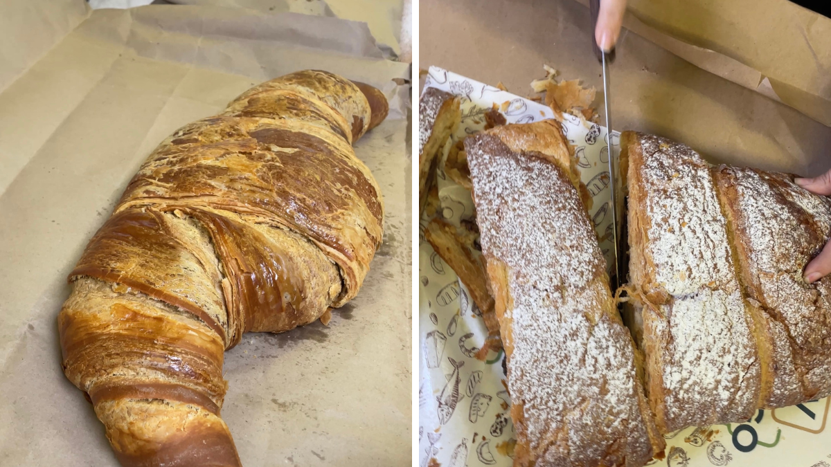 Por el día del croissant el Oro Verde ofreció uno gigante.