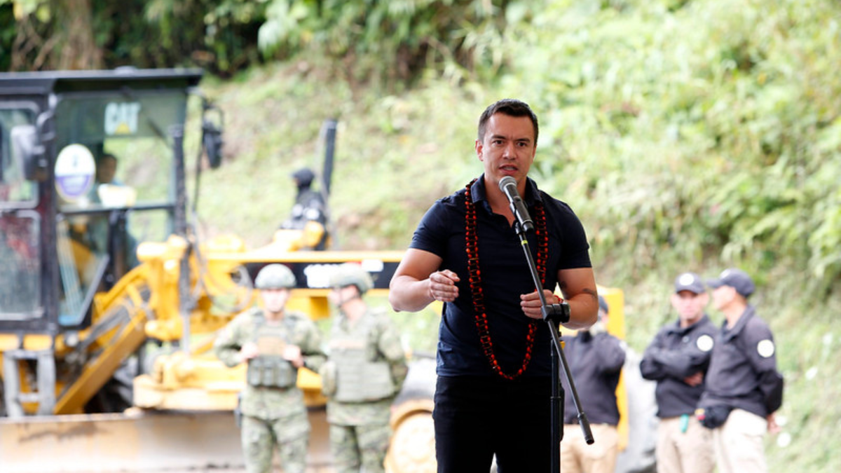 Daniel Noboa en Baeza (Napo).