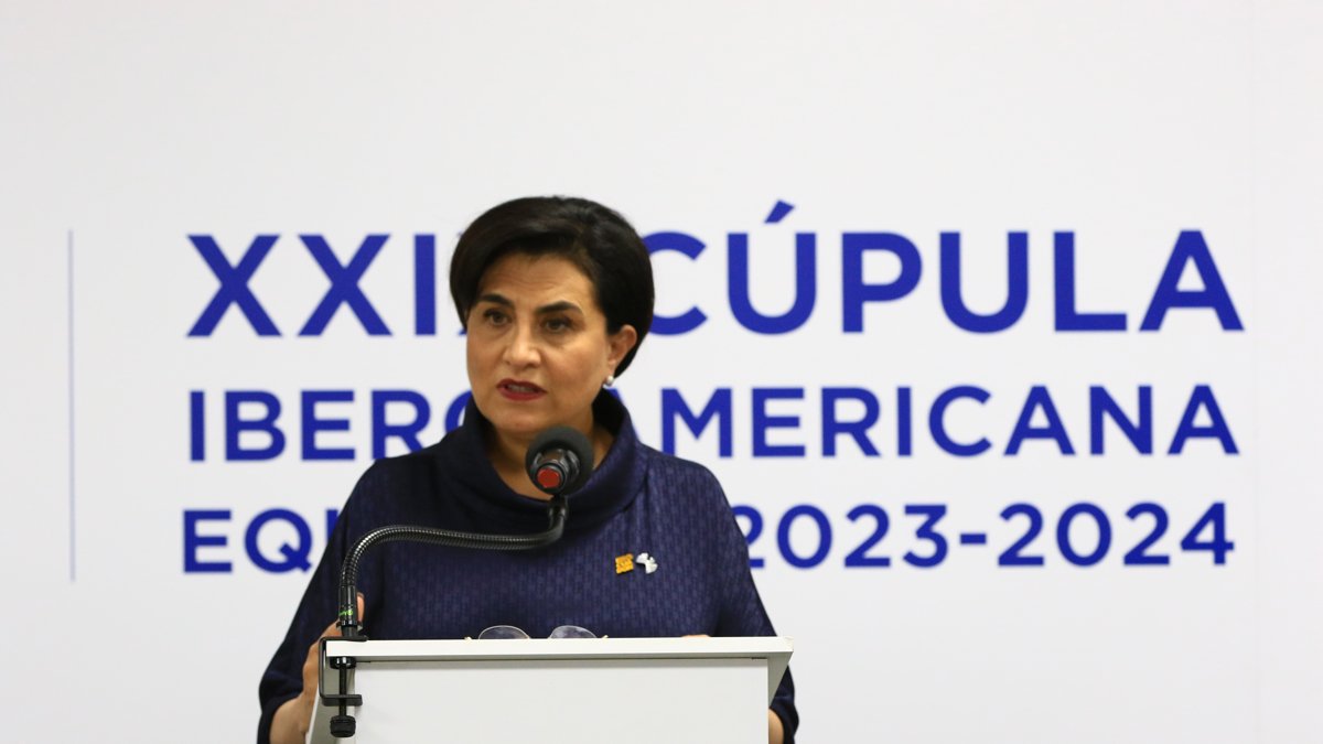 Fotografía de archivo en donde se ve a la ministra de Relaciones Exteriores de Ecuador, Gabriela Sommerfeld.