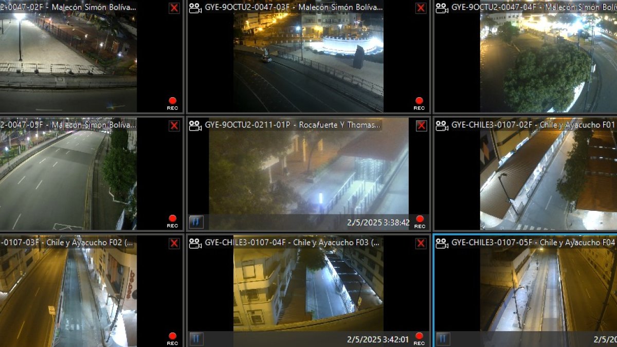 Imágenes capturaras por la cámaras de videovigilancia de Guayaquil que confirmaron que no se reportaron emergencias.