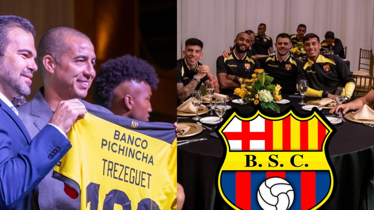 El campeón del mundo, David Trezeguet compartió la Cena Amarilla junto a los jugadores del Barcelona SC.