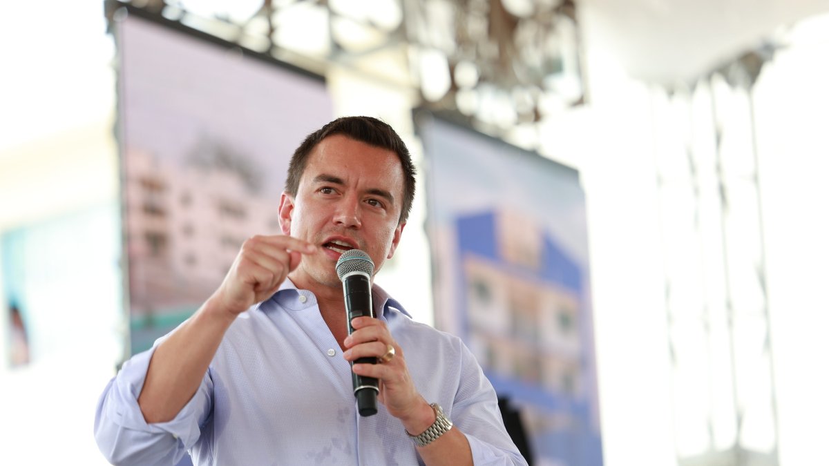 El presidente-candidato Daniel Noboa.