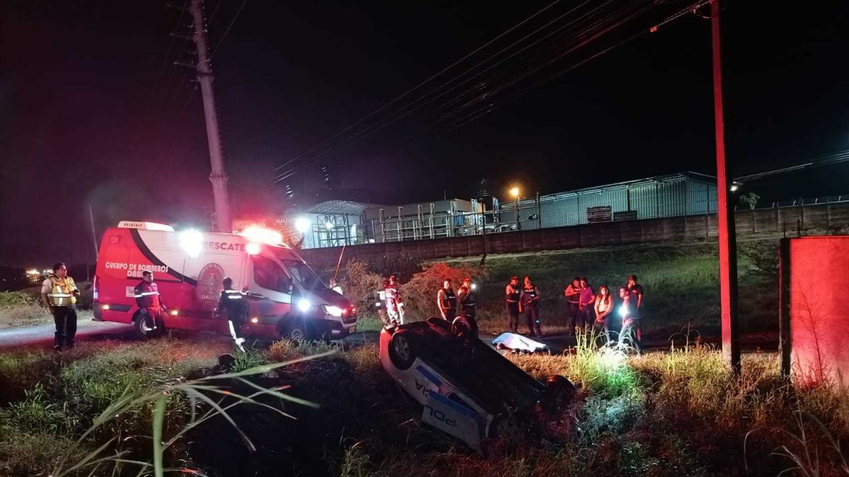 Así quedó el vehículo del agente tras volcarse el pasado 9 de febrero.