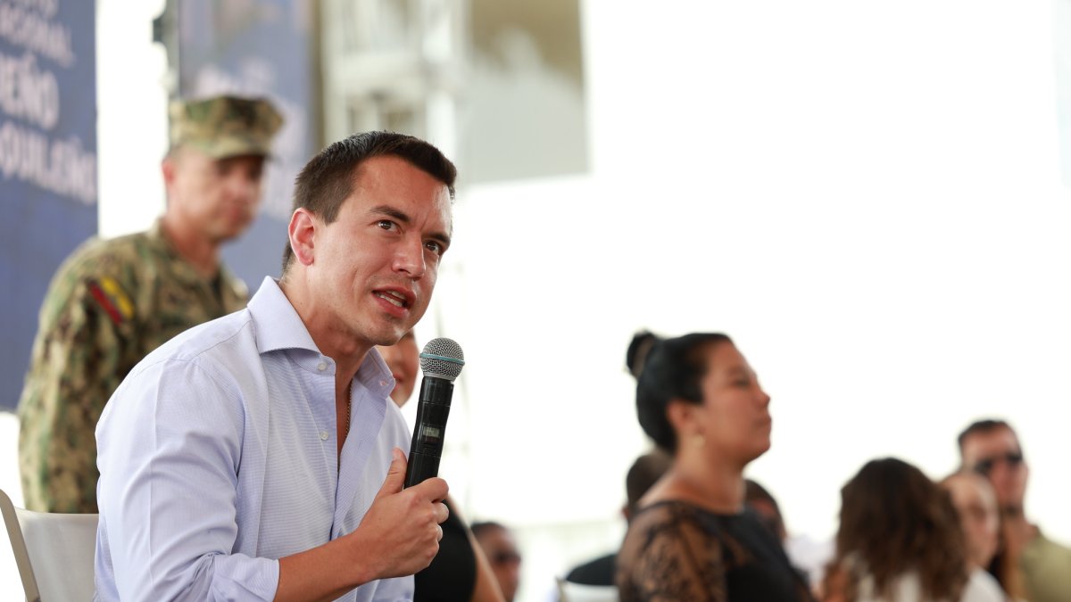 El presidente-candidato Daniel Noboa.