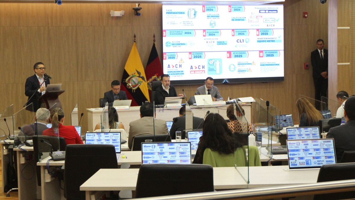 La comparecencia del gerente del Metro de Quito, Juan Carlos Parra, en el Concejo Metropolitano se extendió por más de tres horas