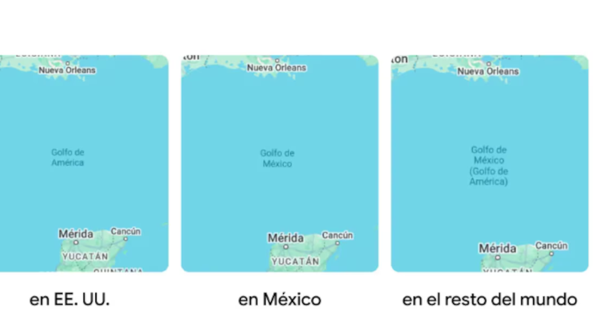 Así se ve el golfo desde diferentes ubicaciones en Google Maps.