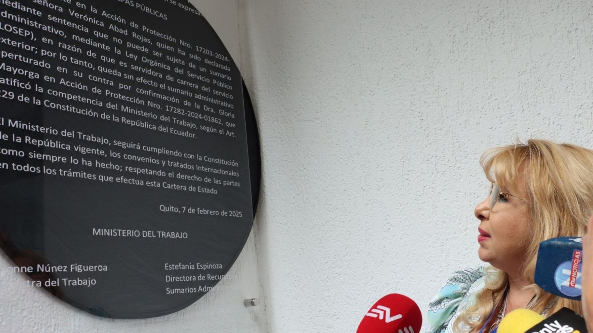 El 12 de febrero de 2025, la jueza Nubia Vera acudió al Ministerio del Trabajo a constatar el cumplimiento de su sentencia.