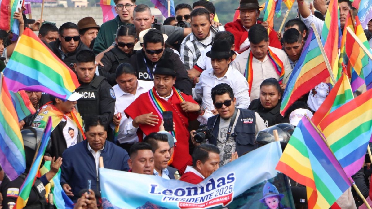 Leonidas Iza, candidato de Pachakutik, quedó tercer en las elecciones generales.