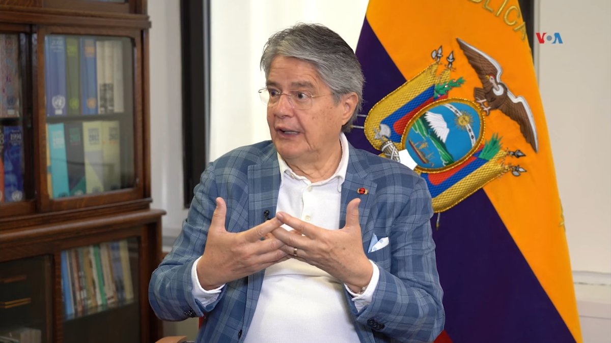 Una intervención del entonces presidente Guillermo Lasso.