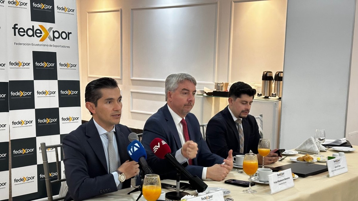 Representantes de Fedexpor, en rueda de prensa este 18 de febrero de 2025.