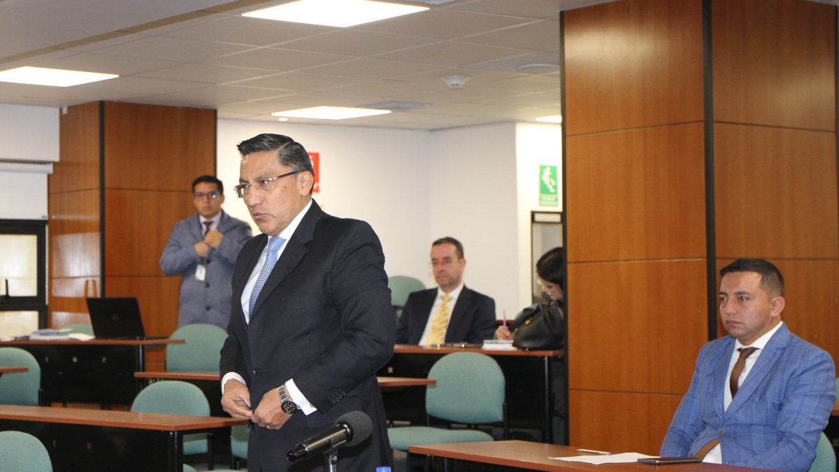 El candidato a juez de la Corte Constitucional, Edwin Aceldo, rindió el examen oral para el concurso de selección ese 18 de febrero de 2025.