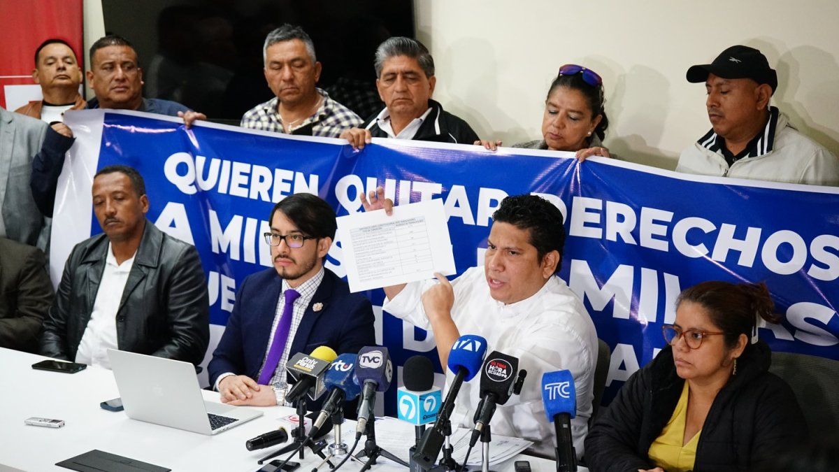 Los representantes de los trabajadores de CNEL se pronunciaron este 20 de febrero.