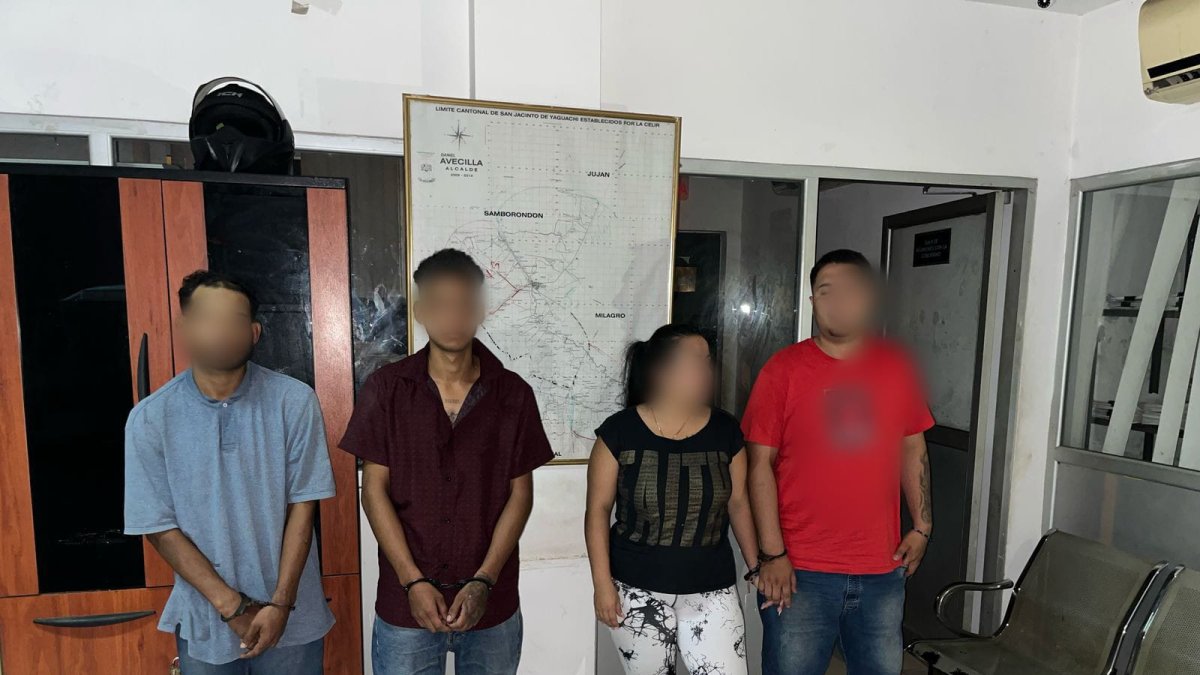 Cuatro sujetos aprehendidos en Milagro.