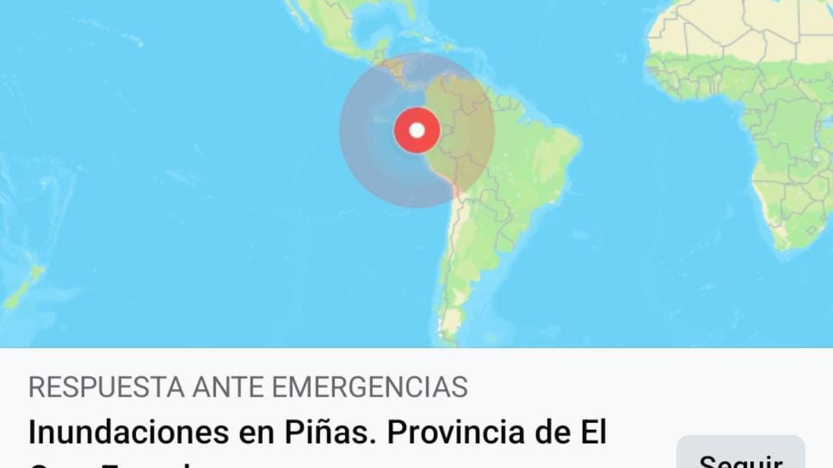 Habitantes de Piñas utilizan la herramienta Safety Check de Facebook para confirmar su estado de seguridad tras las inundaciones.