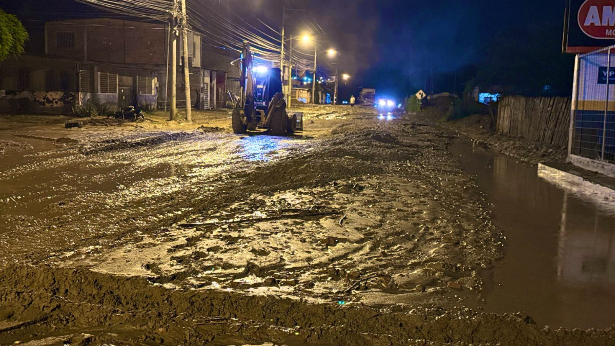 La Prefectura de Manabí acudió a la comunidad Cañitas, de la parroquia Charapotó del cantón Sucre, para habilitar la vía estatal, afectada por las lluvias.