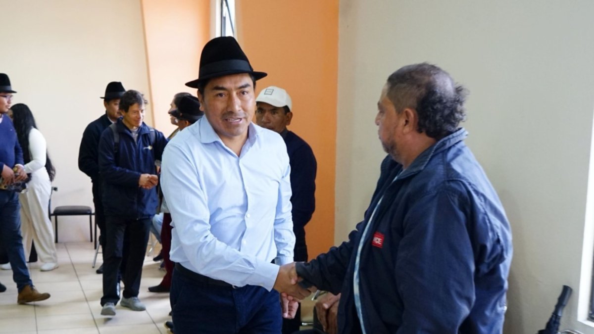 Leonidas Iza, candidato de Pachakutik, quedó tercer en las elecciones generales.