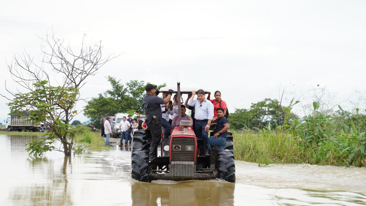 Una las zonas que están inundadas en el cantón Babahoyo, en la provincia de Los Ríos.