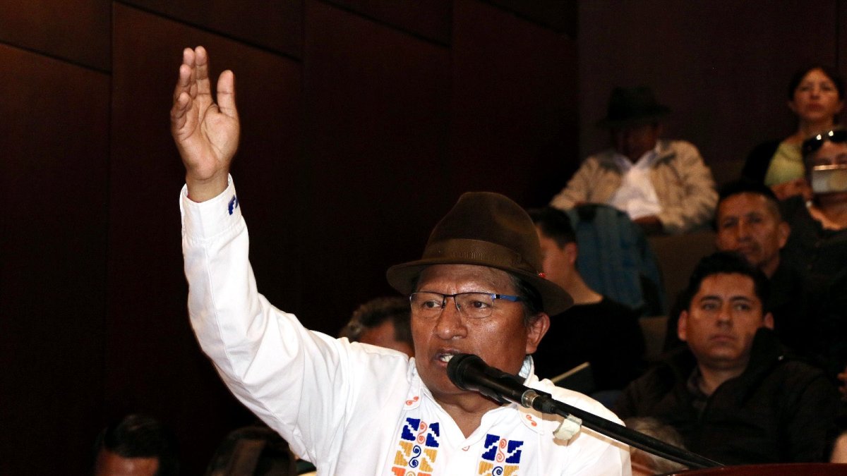 El coordinador nacional de Pachakutik, Guillermo Churuchumbi.