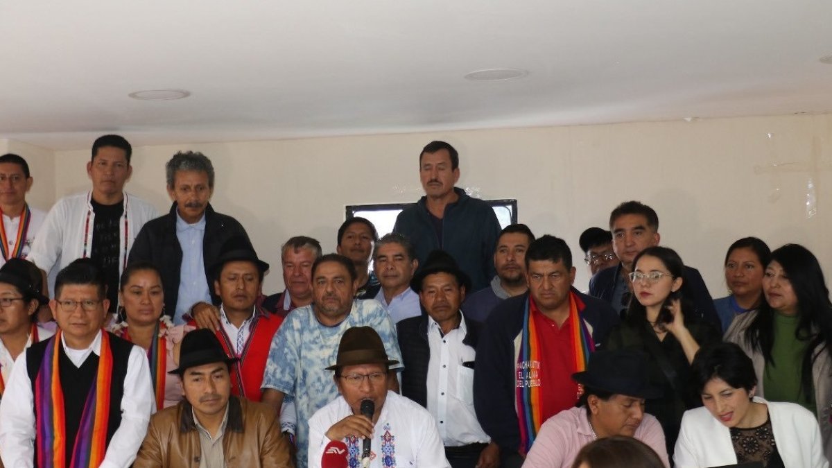 Leonizas Iza asistió este sábado 8 de marzo de 2025 a un consejo ampliado.