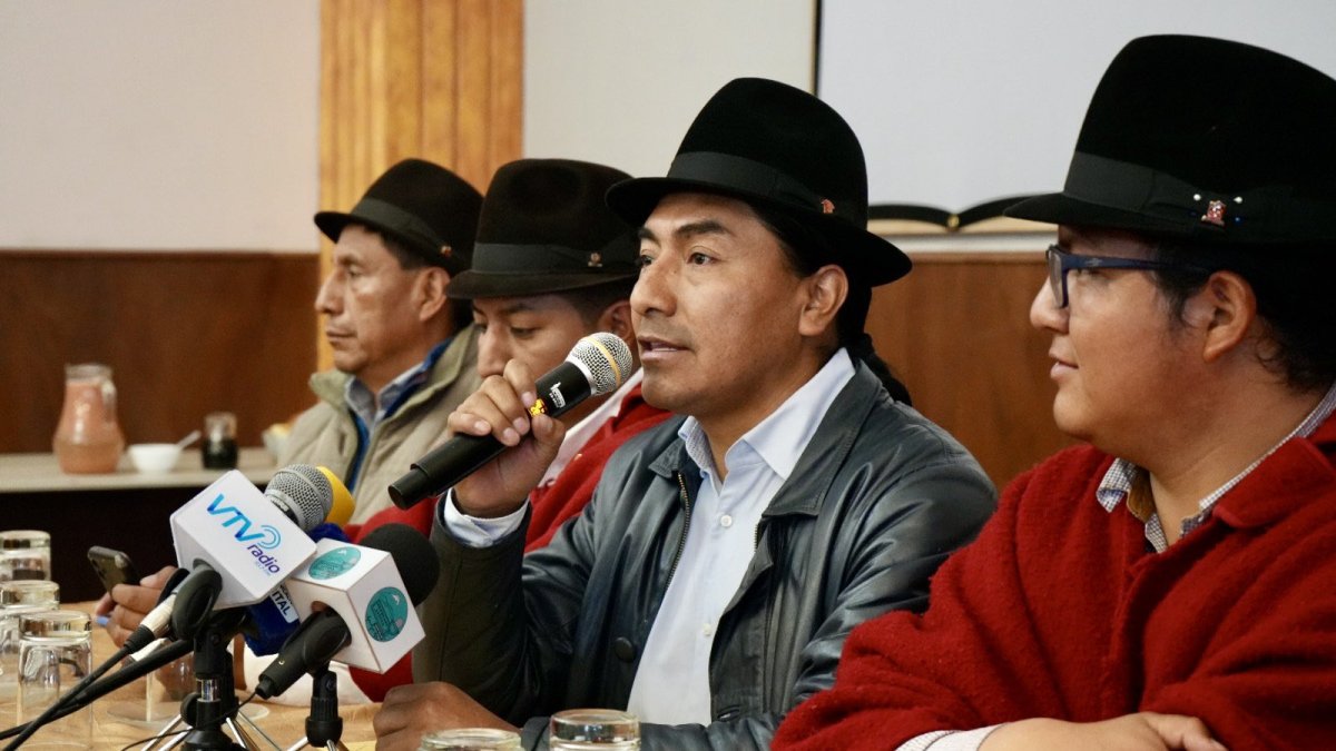 Leonidas Iza es presidente de la Confederación de Nacionalidades Indígenas del Ecuador. (Conaie).