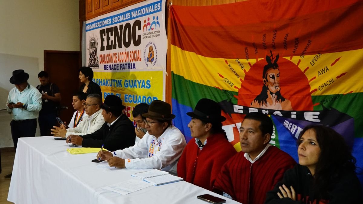 La Conaie se reunió con demás organizaciones sociales de cara a la segunda vuelta electoral.