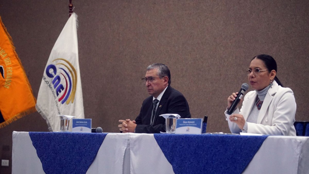 La presidenta del CNE Diana Atamaint se pronunció sobre el pedido de Noboa.