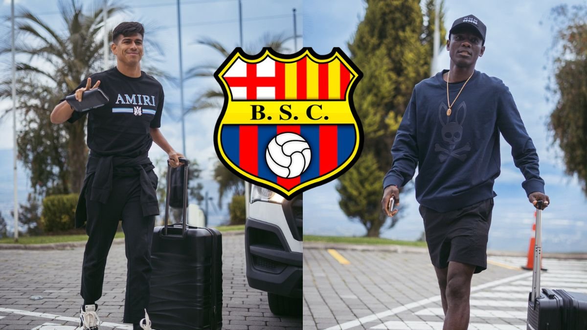 Xavier Arreaga y Janner Corozo llegando a la Casa de la Selección.