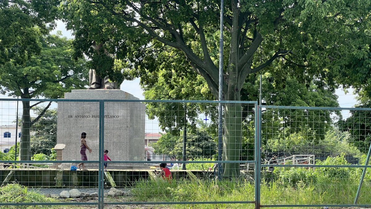 Maleza. Las hierbas han crecido en diversas áreas del distribuidor de tráfico de Sauces 6. Se requiere desbroce de la maleza, que desborda el cerco metálico.