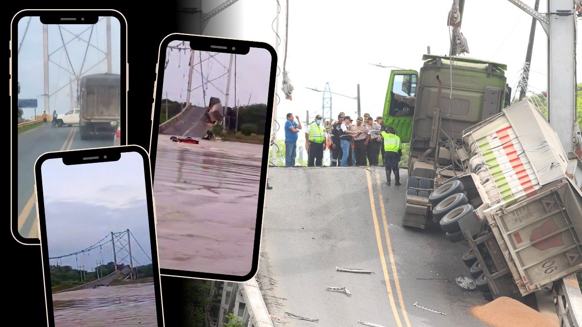 Varios videos e imágenes se han vuelto virales en las redes sociales tras la caída del puente en Daule