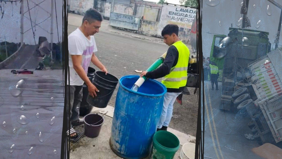 Tanqueros abastecen de agua potable a población de Lomas de Sargentillo.