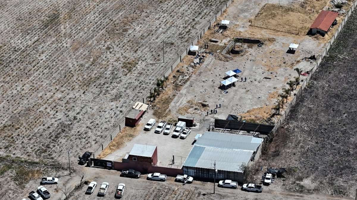Vista aérea del Rancho Izaguirre en Tehuchitlán, Estado de Jalisco, donde el colectivo 